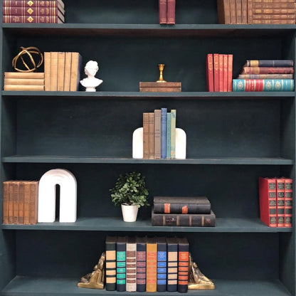 Classic Books by the Foot: Vintage School Reader book Bundle Blue and Brown Educational Set Library Decor