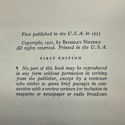 Merry Hall - Beverley Nichols - 1st Edition - 1953