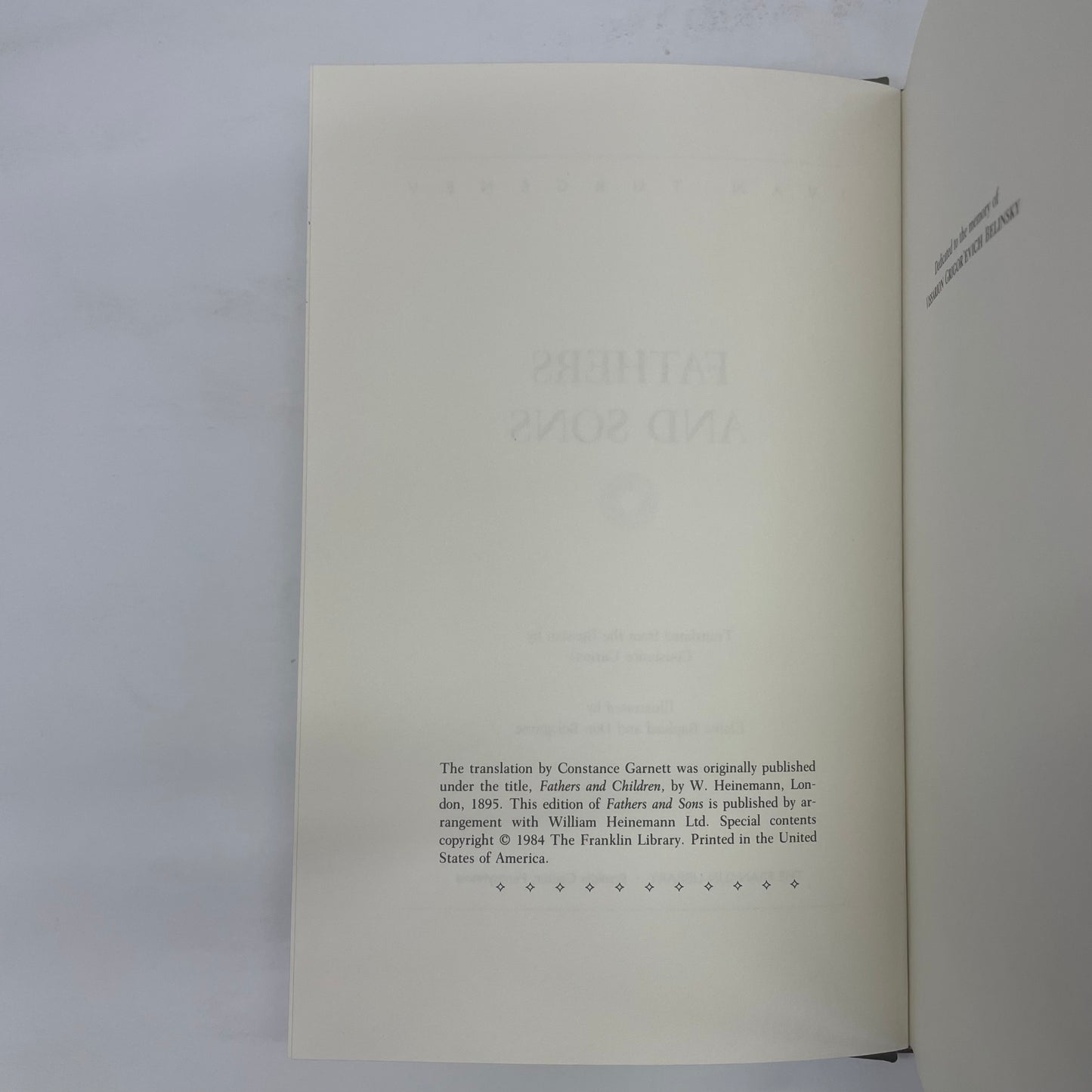 Fathers and Sons - Ivan Turgenev - The Franklin Library - 1984