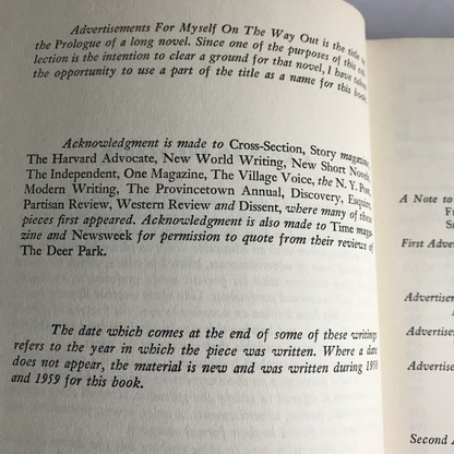 Advertisements for Myself - Norman Mailer - 1st Edition - 1959