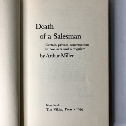 Death of a Salesman - Arthur Miller - 1949 - 1st Edition - Book Club Edition