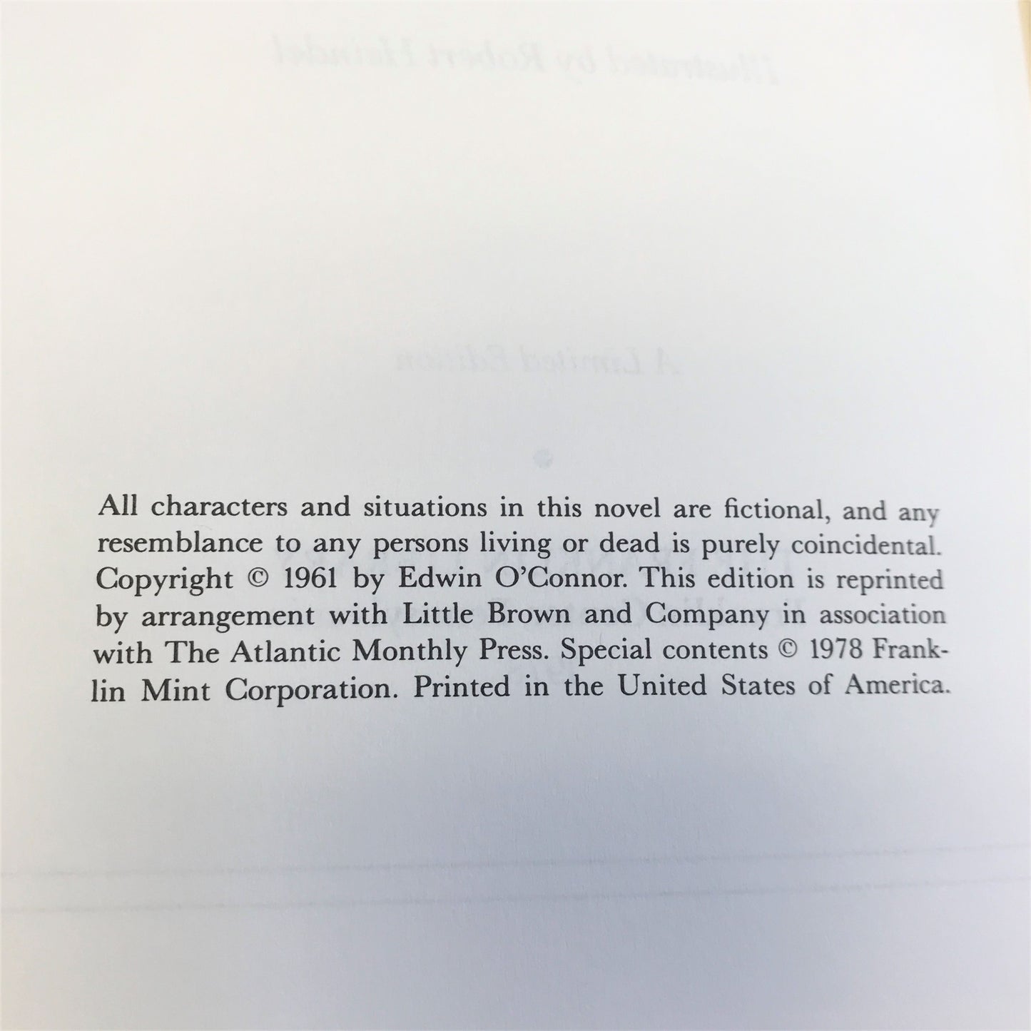 The Edge of Sadness - Edwin O'Connor - Franklin Library - 1978