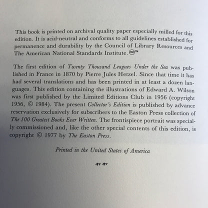 Twenty Thousand Leagues Under the Sea - Jules Verne - Easton Press - 1977