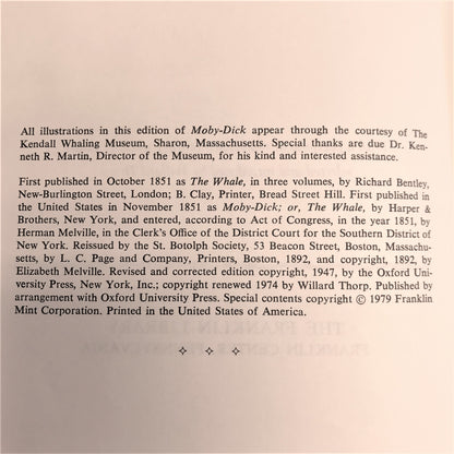 Moby Dick - Herman Melville - Franklin Library - 1979