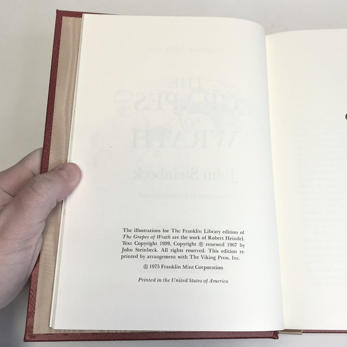 The Grapes of Wrath - John Steinbeck - Franklin Library - 1975
