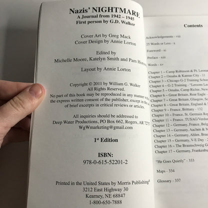 Nazis' Nightmare - William G. Walker - Signed - Arkansas - 2011