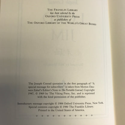 Lord Jim - Joseph Conrad - Franklin Library - 1984