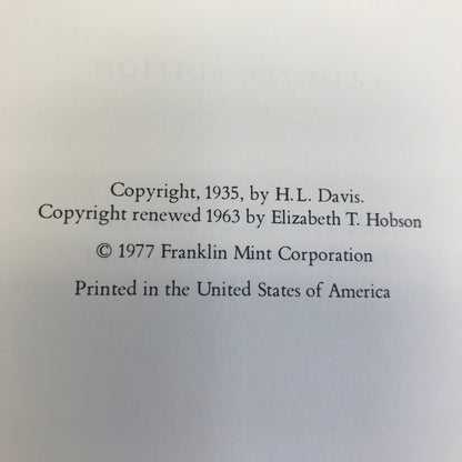 Honey In The Horn - Harold L. Davis - Franklin Library - 1977