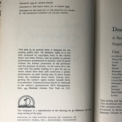 Death of a Salesman - Arthur Miller - 1949 - 1st Edition - Book Club Edition