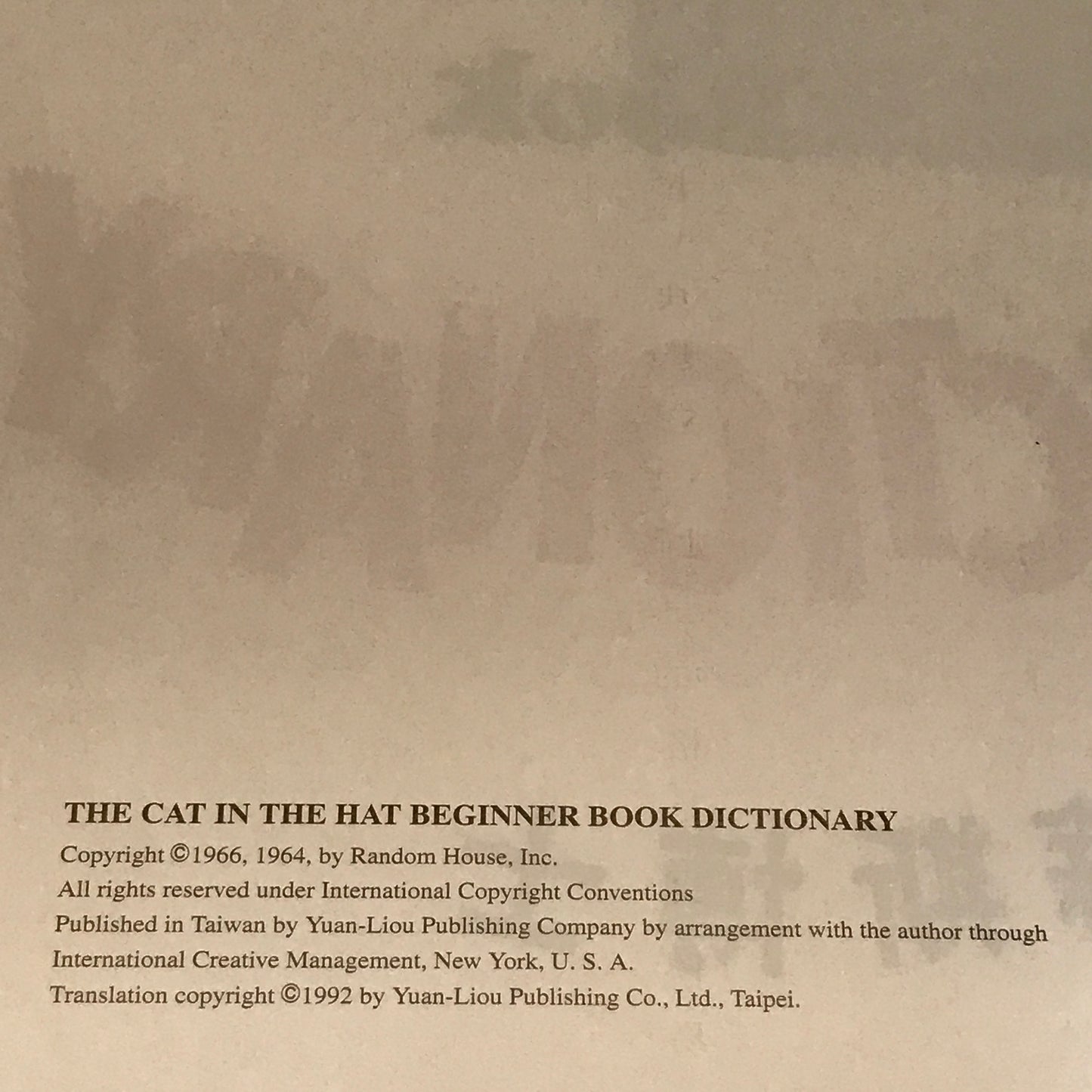 Cat in the Hat Beginner Books Dictionary - P.D. Eastman - Cantonese & English - 1st Thus