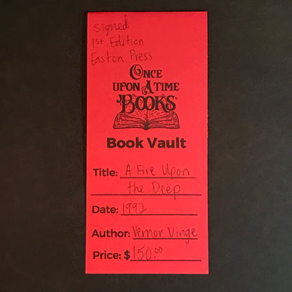A Fire Upon the Deep - Vernor Vinge - Signed - 1st Edition - Easton Press - 1992