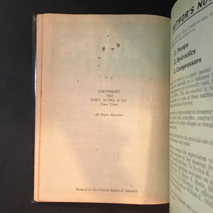 Audels Pumps, Hydraulics, Air Compressors - Frank D. Graham - 1943