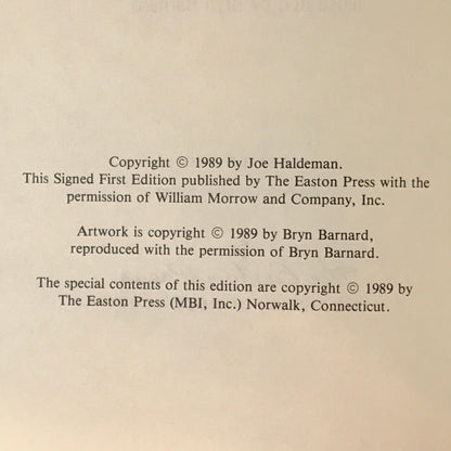 Buying Time - Joe Haldeman - Signed - 1st Edition - Easton Press - 1989