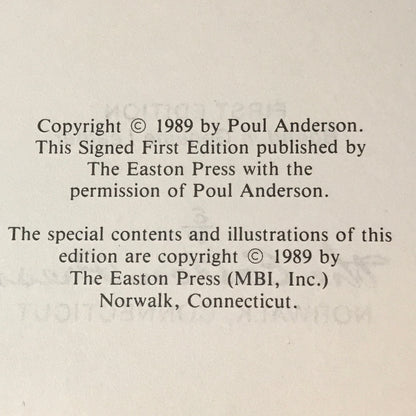 The Boat of A Million Years - Poul Anderson - Signed - 1st Edition - Easton Press - 1989