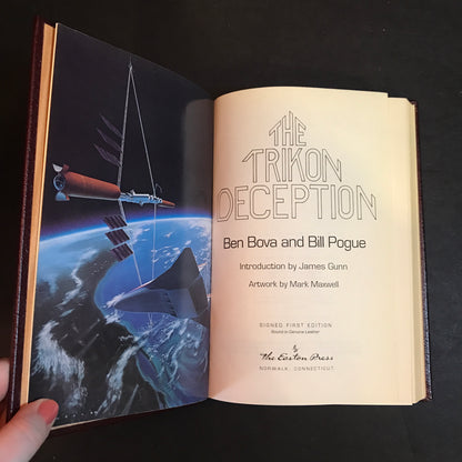 The Trikon Deception - Ben Bova and Bill Pogue - Signed 2x - 1st Edition - Easton Press - 1992