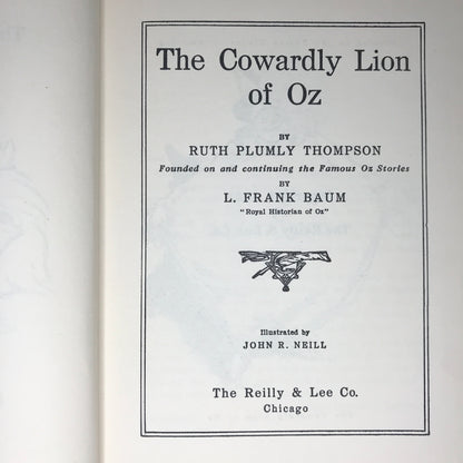 The Cowardly Lion of Oz - Ruth Plumly Thompson - L. Frank Baum - 1923