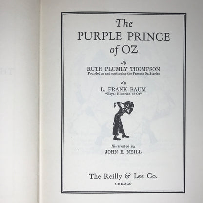 The Purple Prince of Oz - Ruth Plumly Thompson - L. Frank Baum - 1932 Reprint