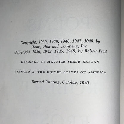 Complete Poems - Robert Frost - 2nd Print - Signed - 1949