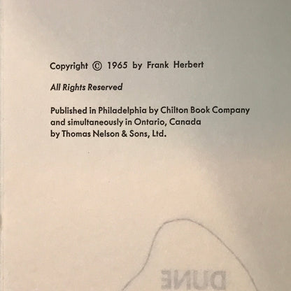 Dune - Frank Herbert - Book Club Edition - Early Print - 1965