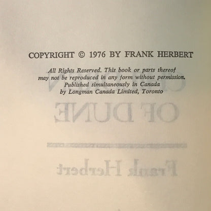 The Children of Dune - Frank Herbert - Book Club Edition - 1976