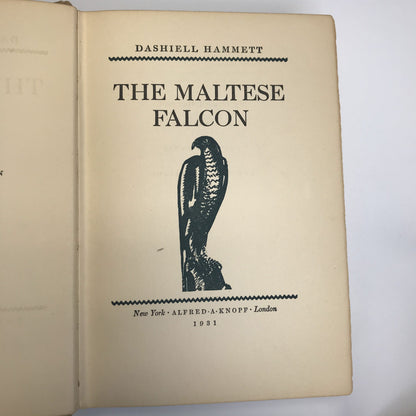 The Maltese Falcon - Dashiell Hammett - 1st Edition 7th Printing - 1931