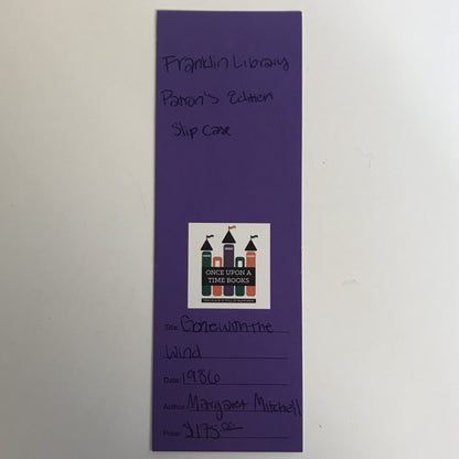 Gone With the Wind - Margaret Mitchell - Franklin Library - Patron's Edition - Slip Case