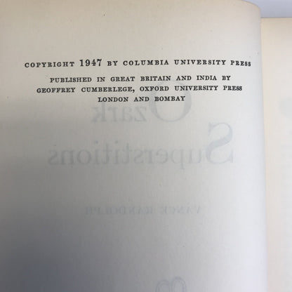 Ozark Superstitions - Vance Randolph - First Edition