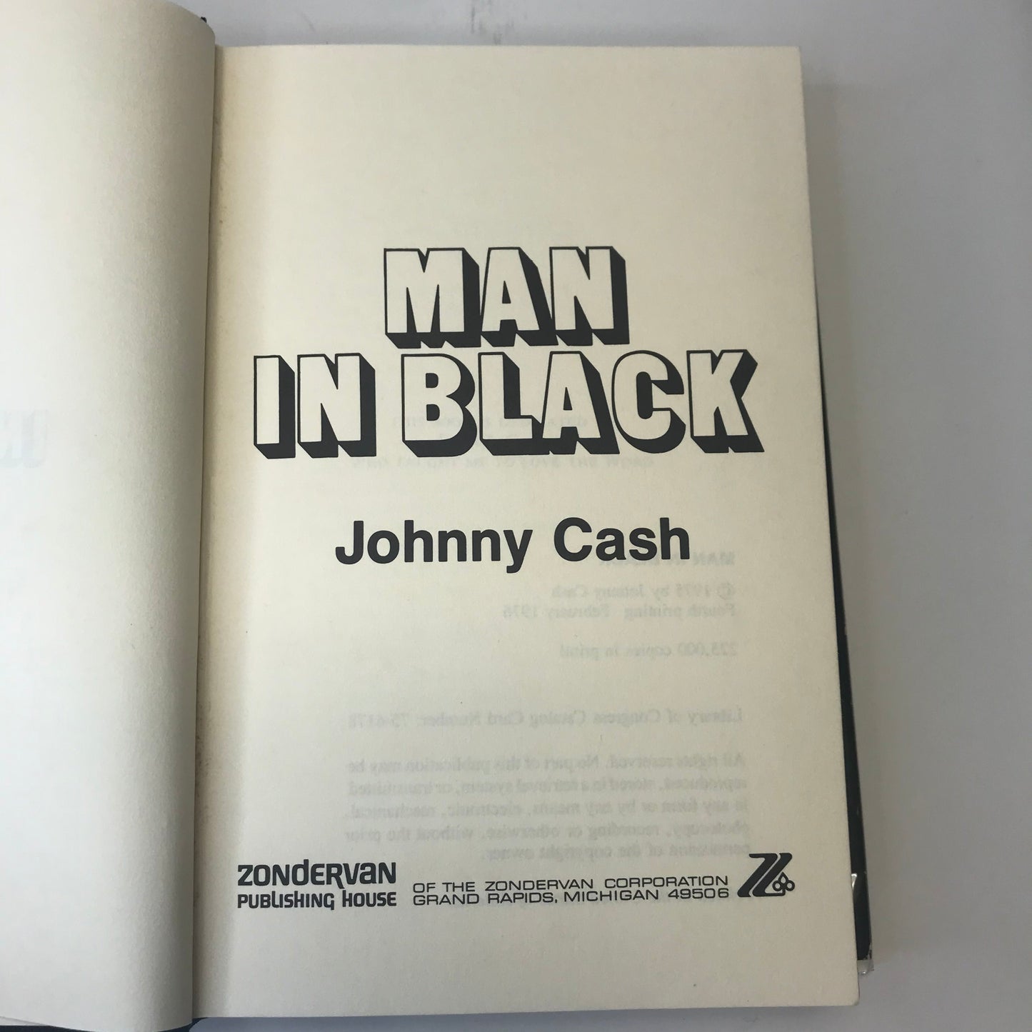 Man in Black - Johnny Cash - Inscribed - 4th Printing