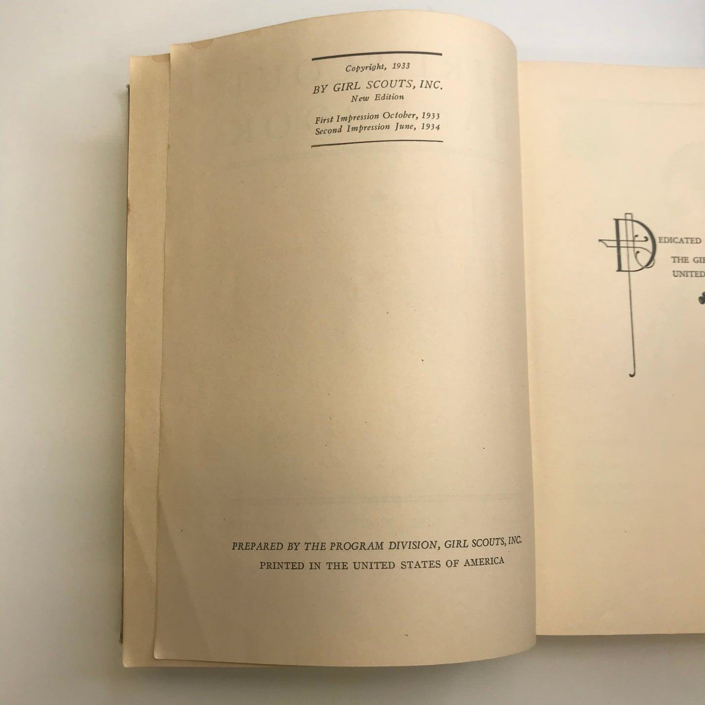 Girl Scout Handbook - Second Impression - 1933