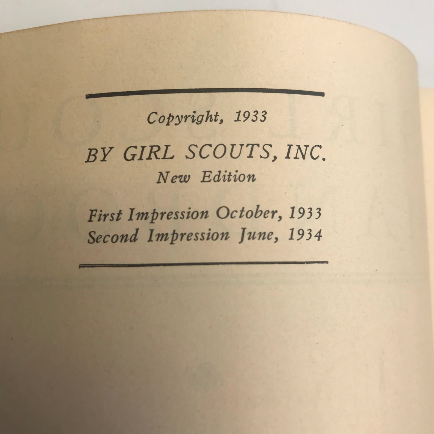 Girl Scout Handbook - Second Impression - 1933