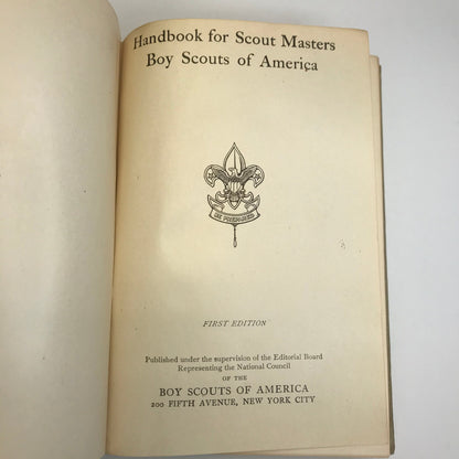 Handbook for Scout Masters - Stated 1st Edition - Probable 2nd State