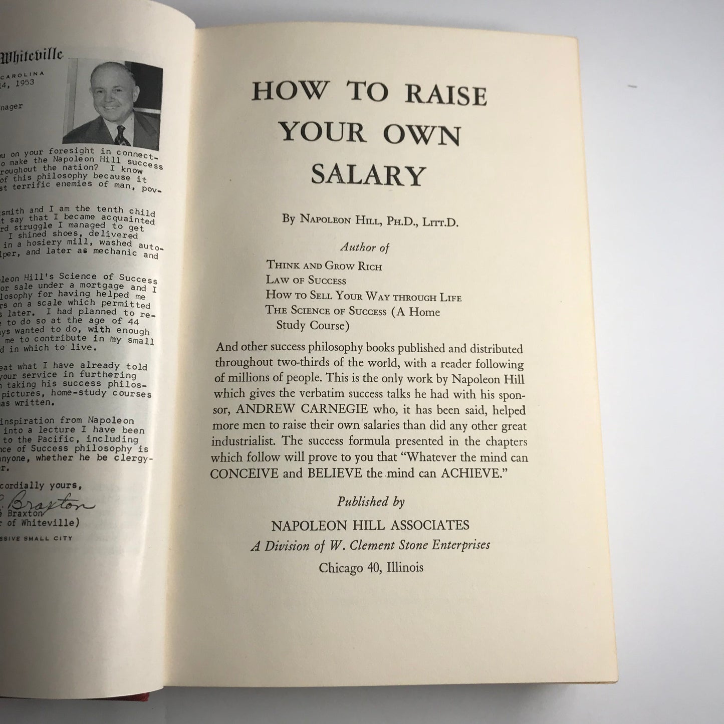 How to Raise Your Own Salary - Napoleon Hill - Signed - 3rd Printing