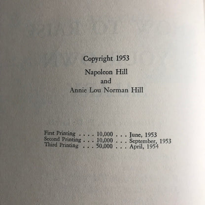 How to Raise Your Own Salary - Napoleon Hill - Signed - 3rd Printing
