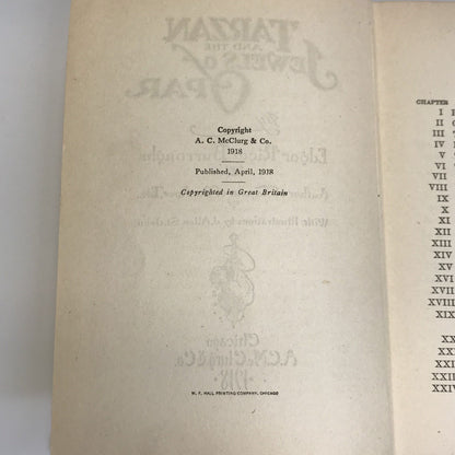 Tarzan and the Jewels of Opar - Edgar Rice Burroughs - 1st Edition