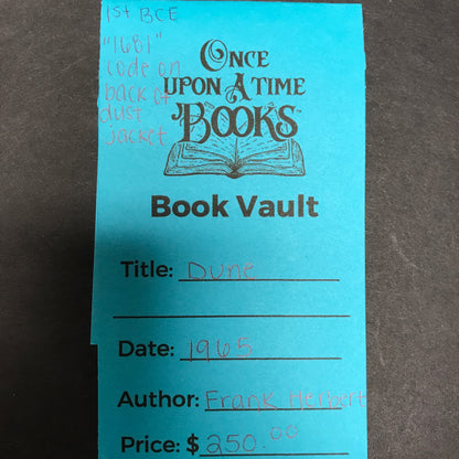Dune - Frank Herbert - 1st Book Club Edition - 1861 Code On Back of Dust Jacket - 1965
