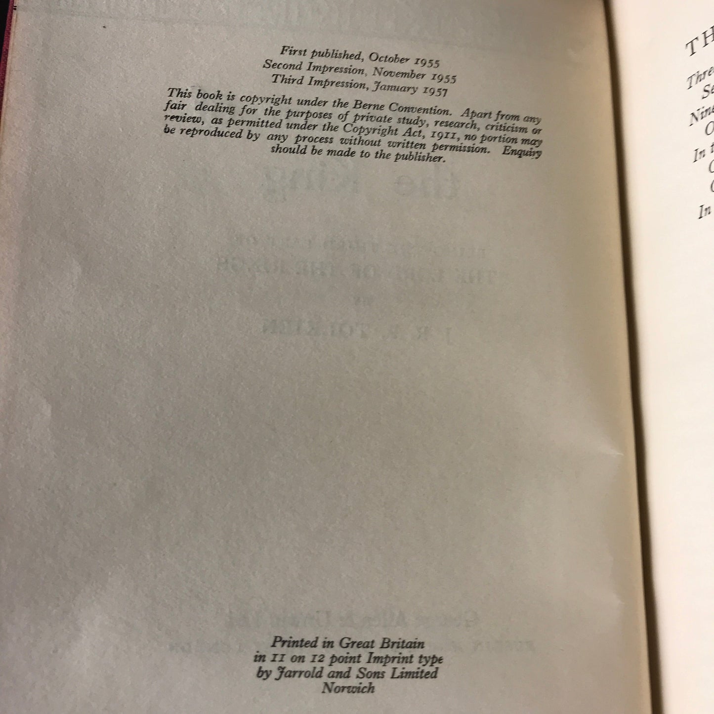 The Return of the King - J. R. R. Tolkien - 3rd Printing - 1957