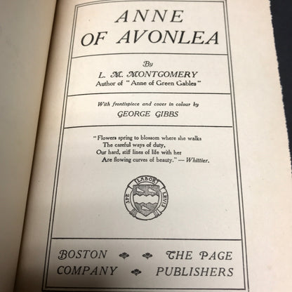 Anne of Avonlea - L. M. Montgomery - 3rd Printing - 1920