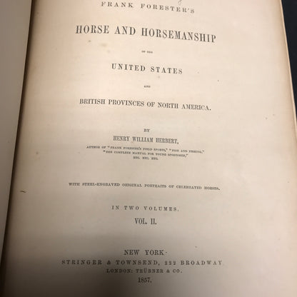 The Horse of America - Frank Forester - 2 Volumes - 1857