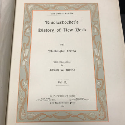 Knickerbocker's History of New York -  Volume 2 - Washington Irving - 1893