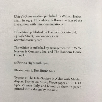 The Ripley Novels - Patricia Highsmith - 1st Thus - Folio Society - 2011