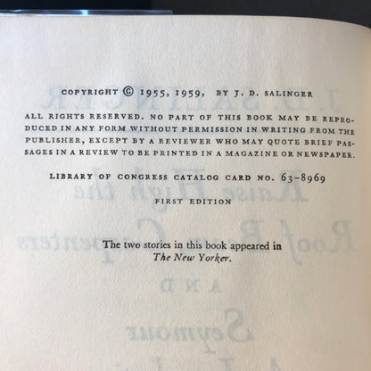 Raise High the Roof Beam, Carpenters and Seymour an Introduction - J. D. Salinger - 1st Edition - 3rd State - 1939