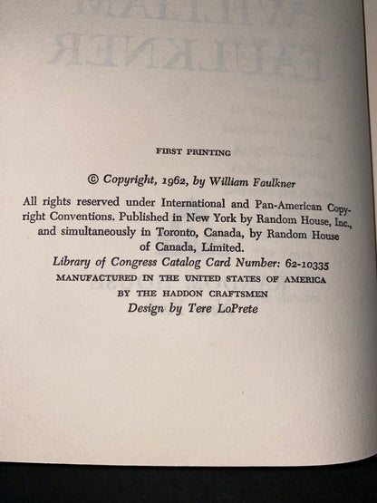 The Reivers - William Faulkner - Stated 1st Edition - 1962