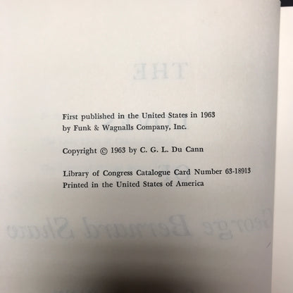 The Loves of George Bernard Shaw - C. G. L. Du Cann - 1st American Edition - 1963