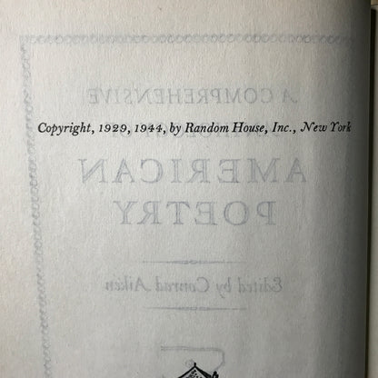 A Comprehensive Anthology of American Poetry - Conrad Aiken - 1944 - Modern Library