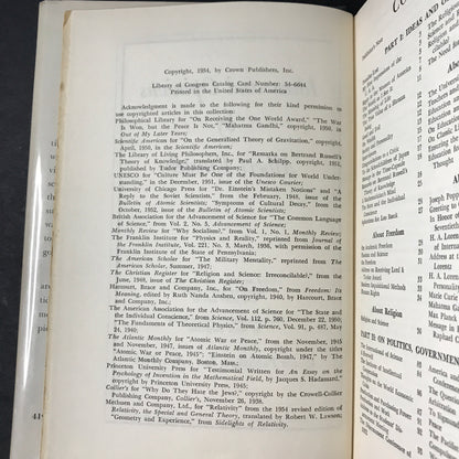 Ideas and Opinions - Albert Einstein - 1954 - First Edition