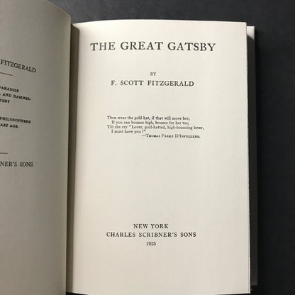 The Great Gatsby - F. Scott Fitzgerald - 1953 - First Thus - Facsimile of First Edition - Scarce