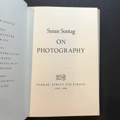 On Photography - Susan Sontag - 7th Print - 1978