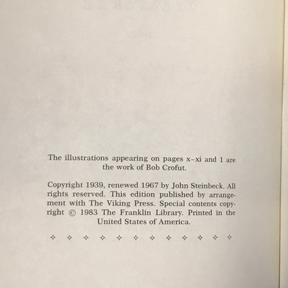 The Grapes of Wrath - John Steinbeck - Franklin Library - 1983