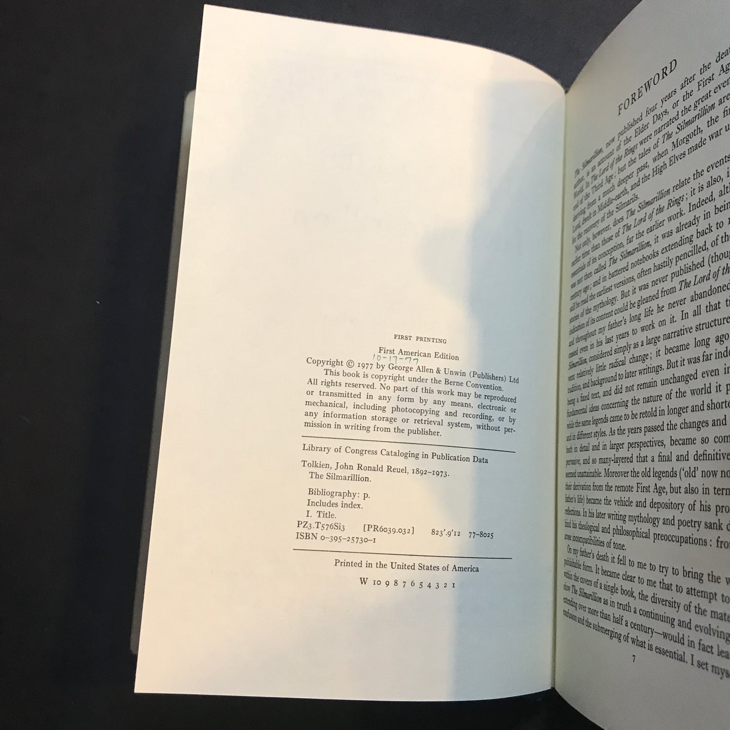 The Silmarillion - J. R. R. Tolkien - 1st American Edition, 2nd State - 1977