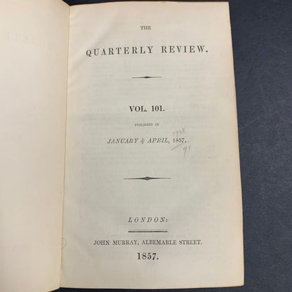 The Quarterly Review - John Murray - Vol. 101 - 1857